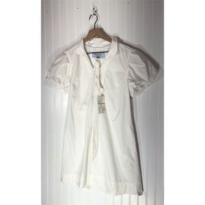 Tommy Bahama Oceana Poplin Puff Sleeve White Mini Dress M NWT Cotton Pockets